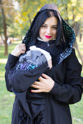 Слингокуртка LENNYLAMB Softshell 3 в 1 (размер S, чёрный)