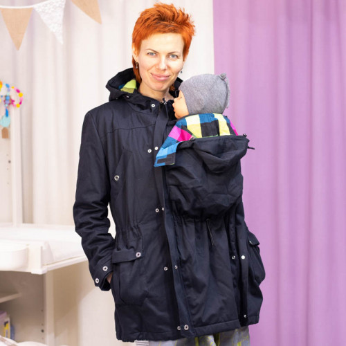 Слингокуртка LENNYLAMB Parka Black 3 в 1 (размер M, чёрный)
