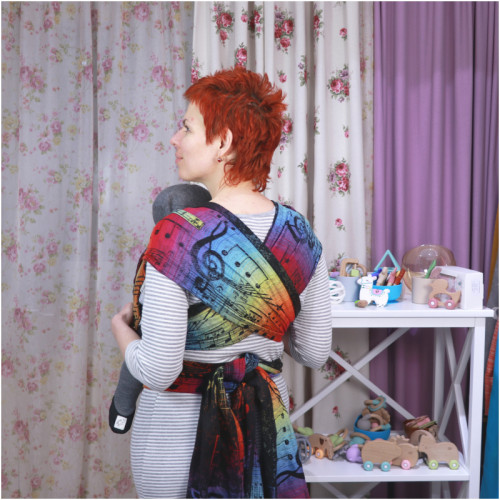 Май-слинг LENNYLAMB Wrap-Tai Carrier Mini Symphony Rainbow Dark
