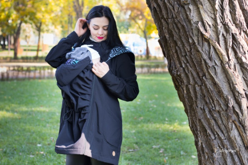 Слингокуртка LENNYLAMB Softshell 3 в 1 (размер M, чёрный)