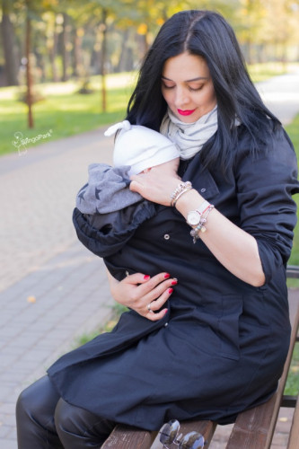 Слингоплащ LENNYLAMB Trench Coat 3 в 1 (размер S, чёрный)