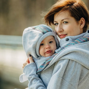 Слингоманишка трикотажная утеплённая LENNYLAMB Turtleneck Grey Melange & Colorful Wind