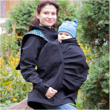 Слингокуртка LENNYLAMB Softshell 3 в 1 (размер S, чёрный)