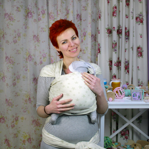 Трикотажный слинг-шарф DIDYMOS Jersey Doubleface Stars Colour Growth Cotton