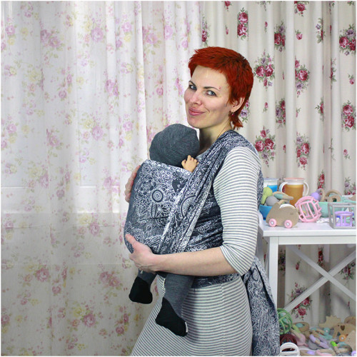 Слинг-шарф LENNYLAMB Wild Wine Grey and White (4,6 м)
