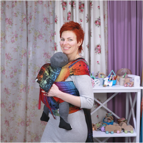 Май-слинг LENNYLAMB Wrap-Tai Carrier Mini Symphony Rainbow Dark