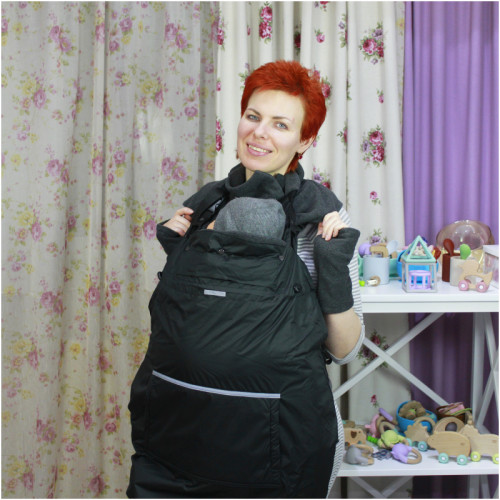 Непромокаемая слингонакидка HOPPEDIZ New Fleece-Cover 3 в 1 Anthracite