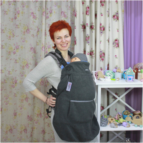 Слингонакидка HOPPEDIZ New Fleece-Cover Basic Anthracite
