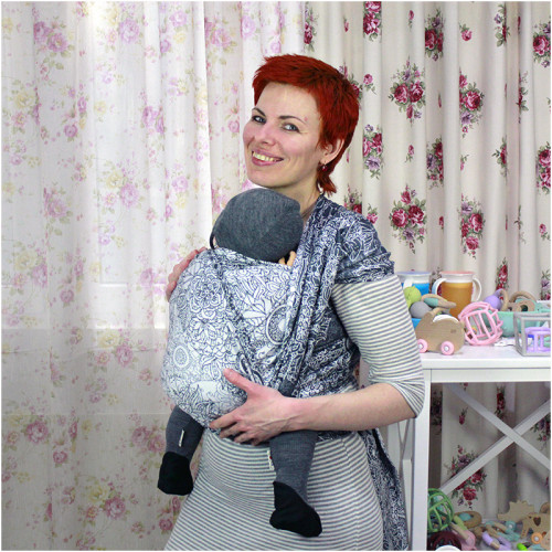 Слинг-шарф LENNYLAMB Wild Wine Grey and White (4,6 м)