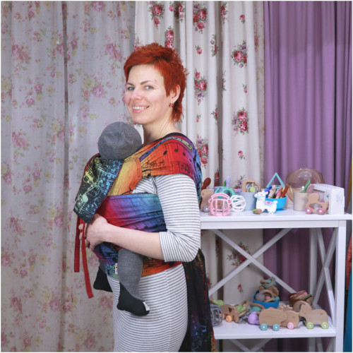 Май-слинг LENNYLAMB Wrap-Tai Carrier Mini Symphony Rainbow Dark