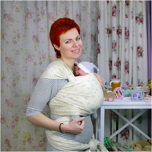 Трикотажный слинг-шарф DIDYMOS Jersey Doubleface Stars Colour Growth Cotton