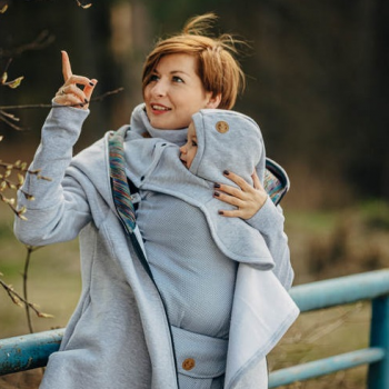 Слингоманишка трикотажная утеплённая LENNYLAMB Turtleneck Grey Melange