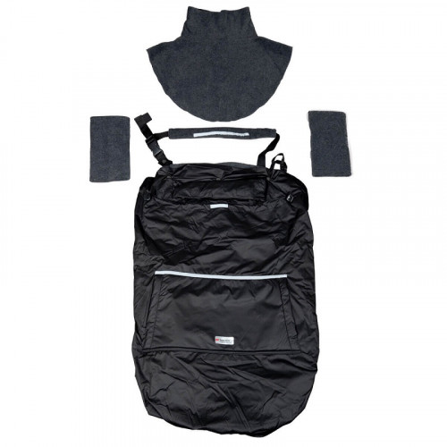 Непромокаемая слингонакидка HOPPEDIZ New Fleece-Cover 3 в 1 Anthracite