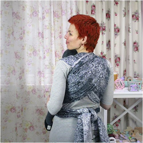 Слинг-шарф LENNYLAMB Wild Wine Grey and White (4,6 м)