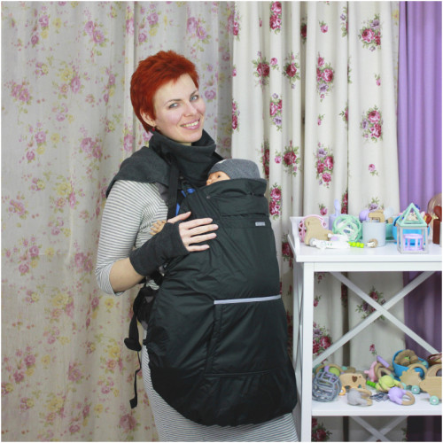 Непромокаемая слингонакидка HOPPEDIZ New Fleece-Cover 3 в 1 Anthracite