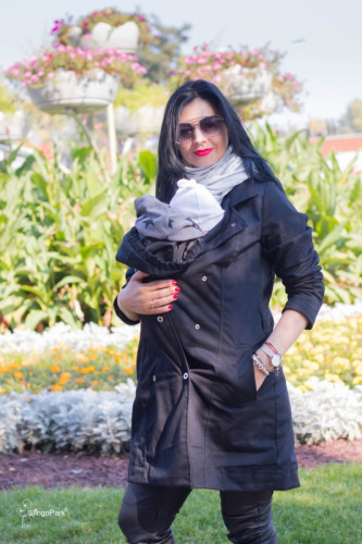 Слингоплащ LENNYLAMB Trench Coat 3 в 1 (размер S, чёрный)