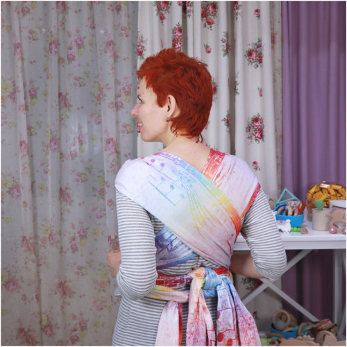 Май-слинг LENNYLAMB Wrap-Tai Carrier Mini Symphony Rainbow Light
